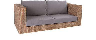 Stern KORPUS SOFA 2-SITZER FONTANA MIT GEFLECHT ZIMT UND KISSEN 100% POLYESTER DESSIN TAUPE