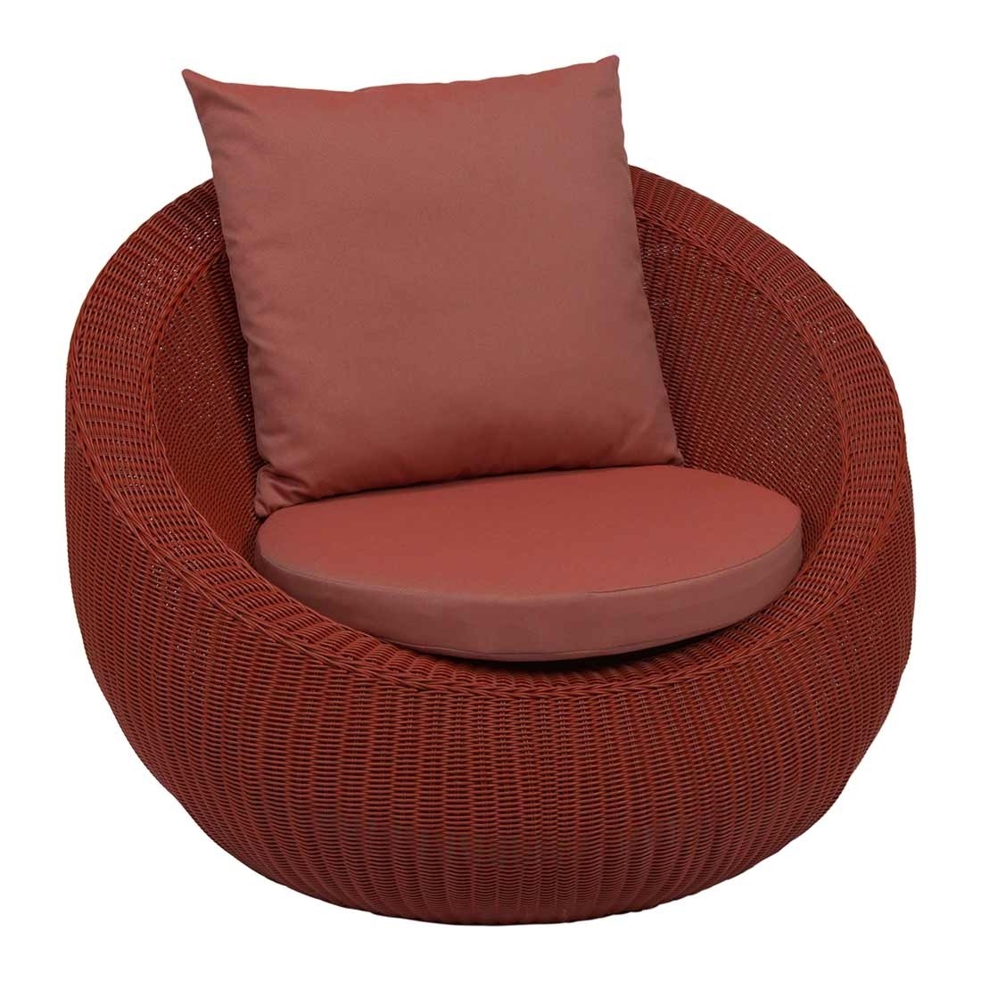 Stern Loungesessel Anny Geflecht rot mit Kissen 100% Polyacryl Dessin cherry 
