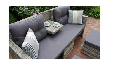 Lounge-Sofa VALENTINA Kunststoffgeflecht/Aluminiumgestell