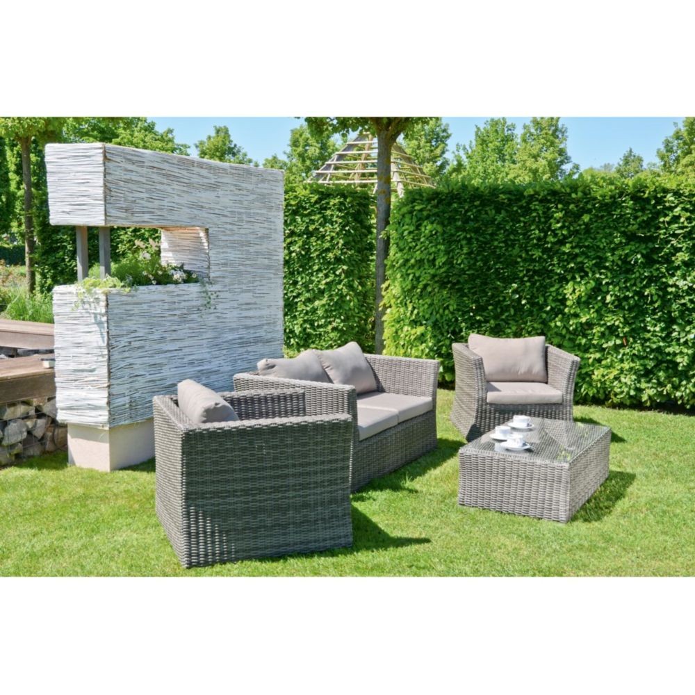 Lounge Gruppe ANNA 4-teilig Kunststoffgeflecht/Aluminium