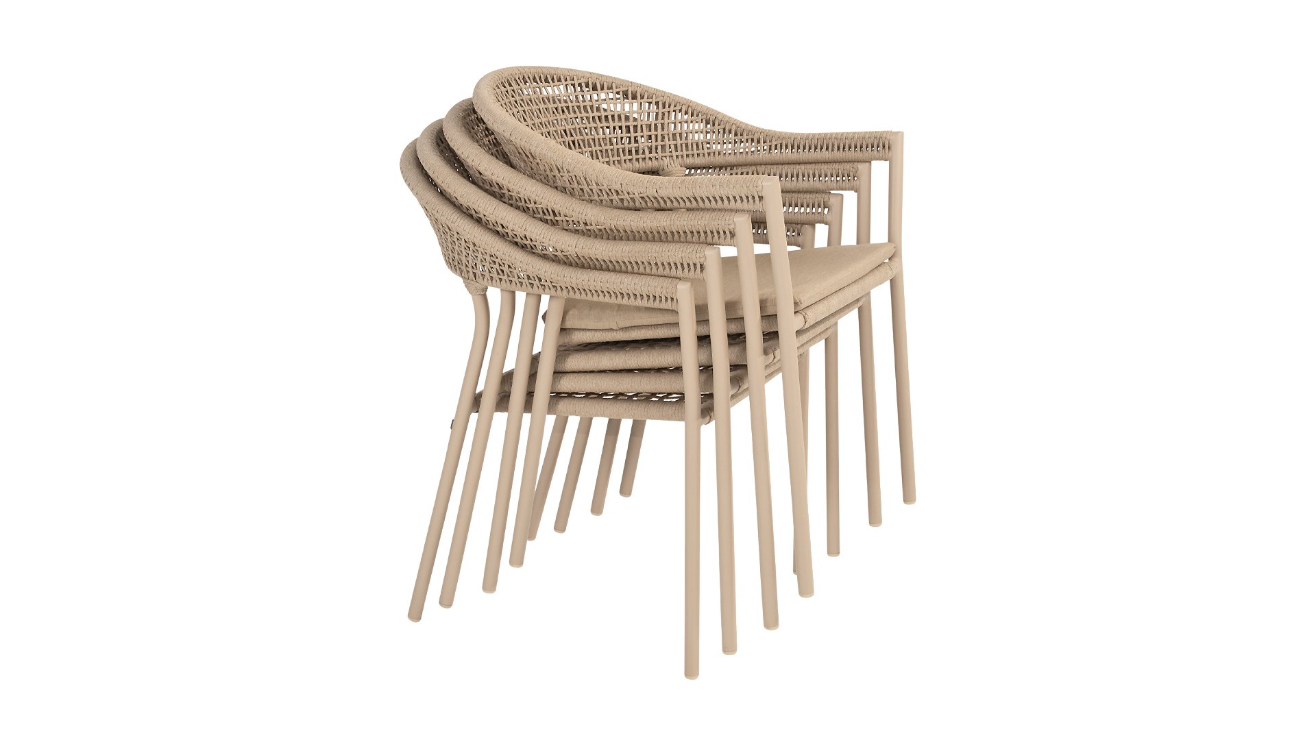 Taste by 4 Seasons Outdoor Sienna Stapelstuhl Rope Latte inkl. Kissen