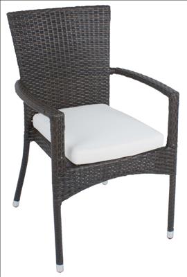 Polyrattan Armsessel KAIRO coffee