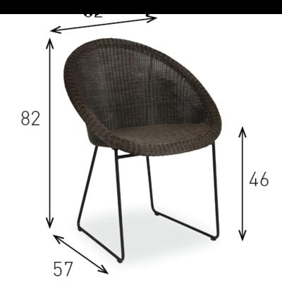 Vincent Sheppard GIPSY DINING CHAIR Black Frame, Mocca