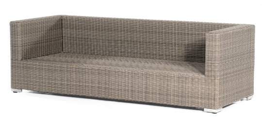 Lounge-3-Sitzer Sofa "Residence" Kunststoffgeflecht stone-grey Aluminium-Gestell SonnenPartner